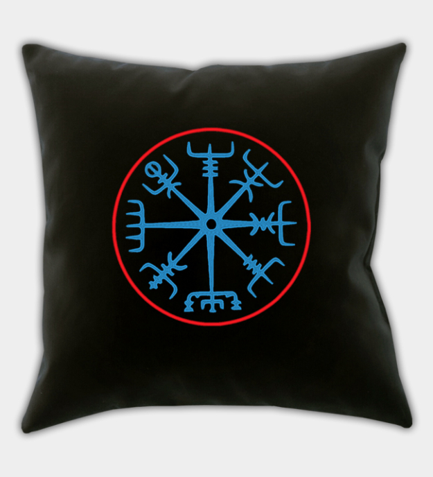 Copricuscino decorativo ricamato Vegvísir