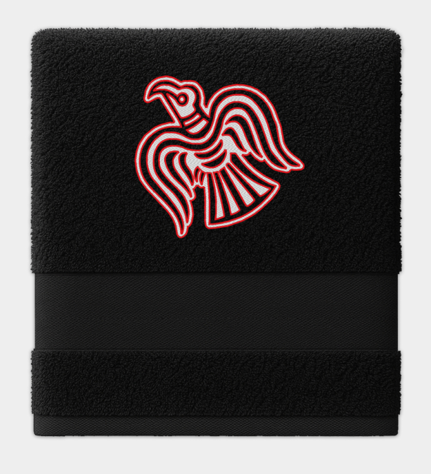 Corvo Vichingo Asciugamano Ricamato