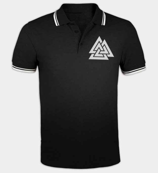 Maglietta polo ricamata Valknut