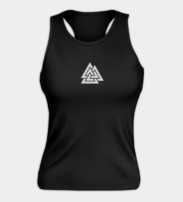 Top senza maniche donna ricamato Valknut