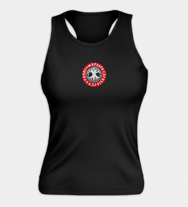 Top senza maniche donna ricamato Yggdrasil