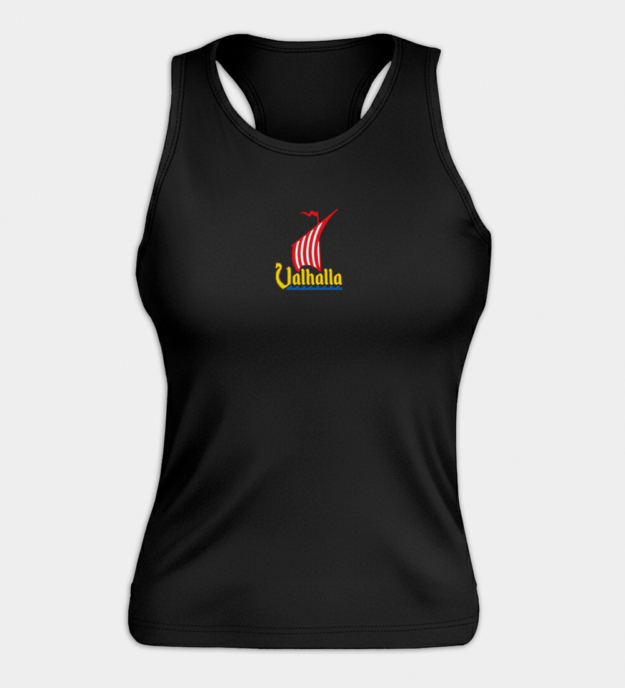 Top senza maniche donna ricamato Valhalla Drakkar