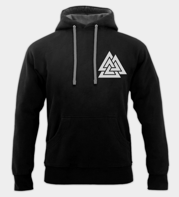 Felpa con cappuccio ricamata Valknut