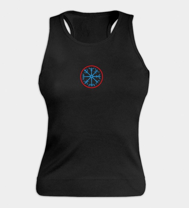 Top senza maniche donna ricamato Vegvísir